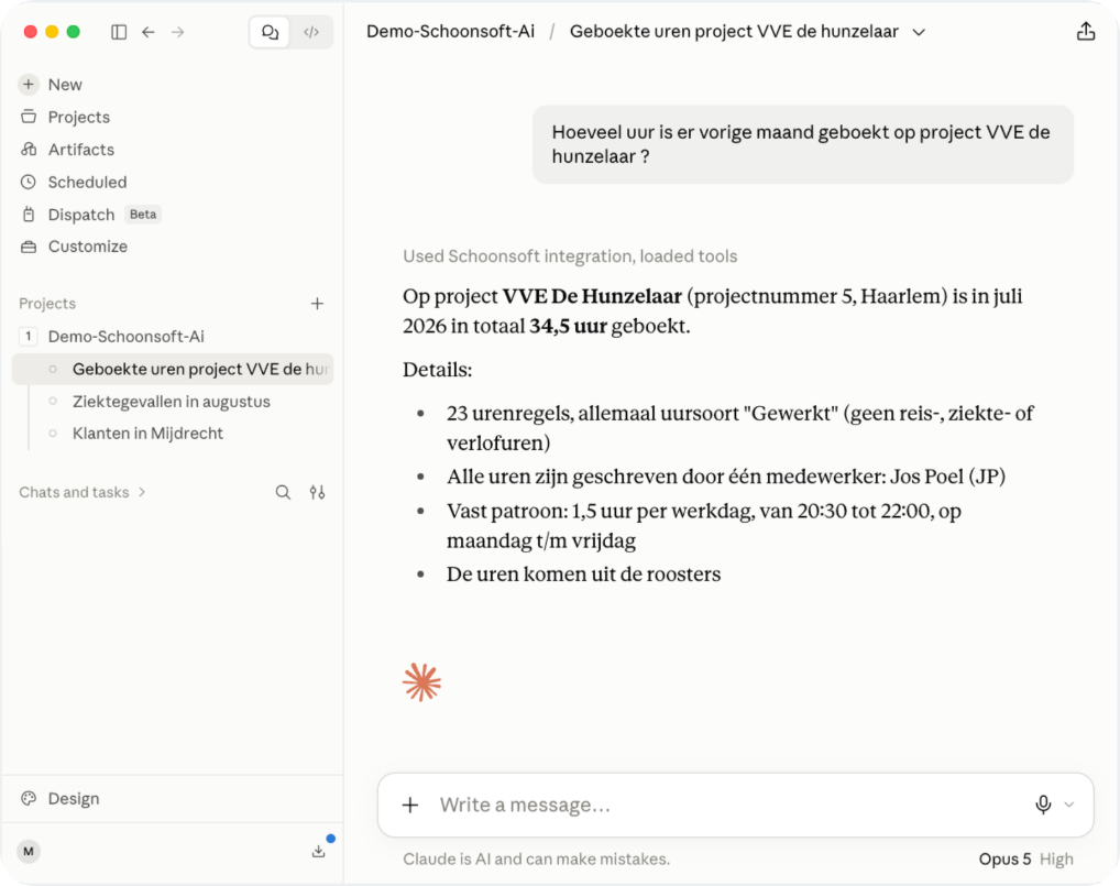 Vraag het je administratie: Schoonsoft koppelen aan AI