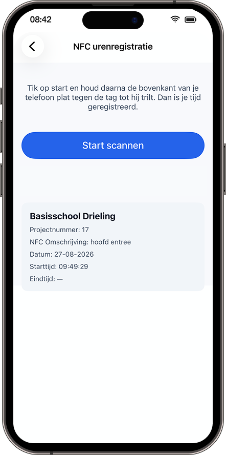 NFC tijdsregistratie